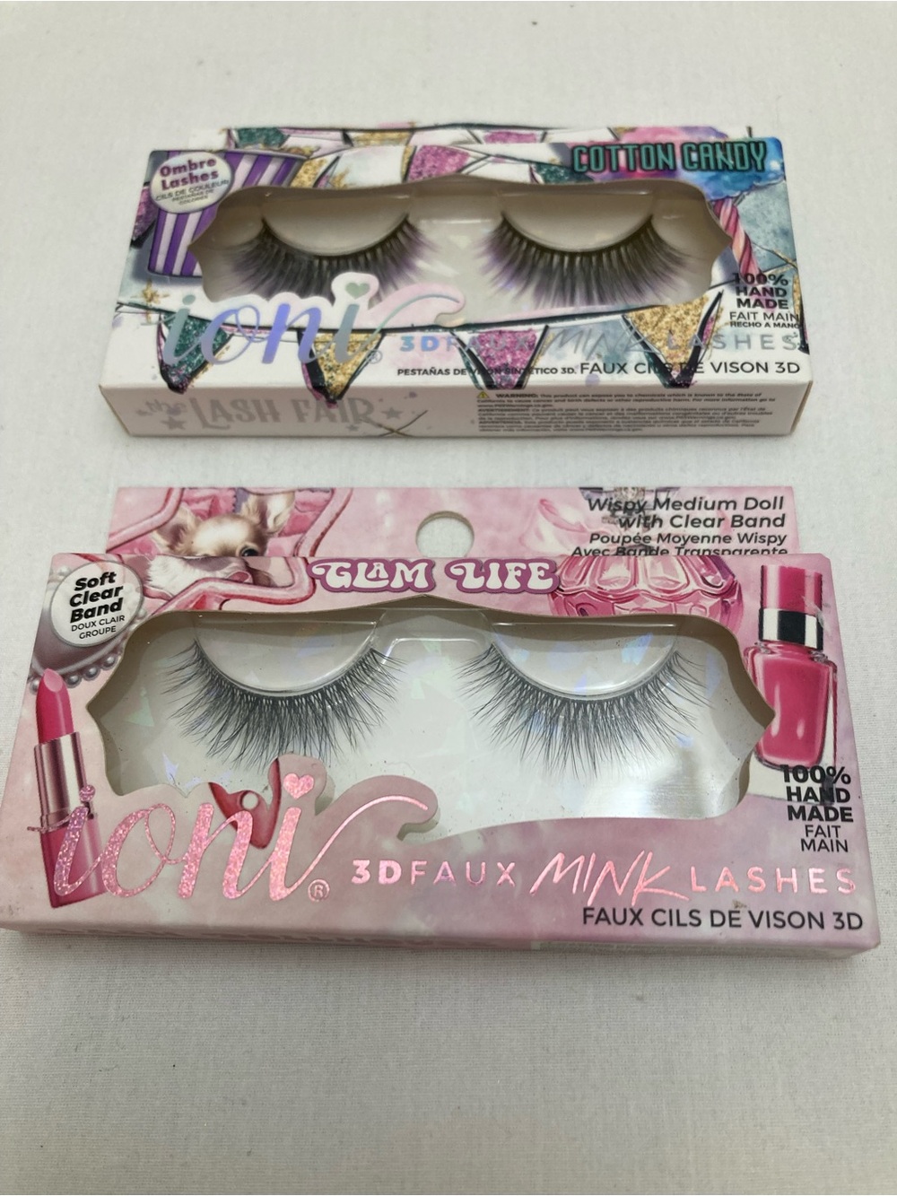 Ioni 3D Faux Mink Lashes - Glam Life (Pink) and Cotton Candy Ombre